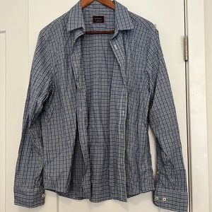 Blue and Brown UNTUCKit Button Up L/S Shirt